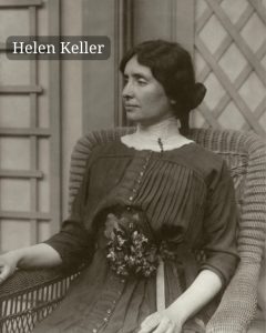 In 1925, Helen Keller challenged the Lions Club to become Knights of the Blind